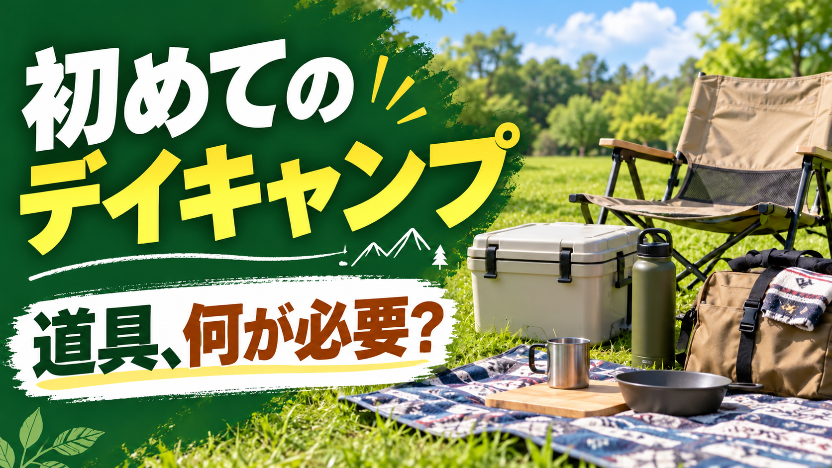 YouTubeサムネイル：キャンプ道具の選び方（架空依頼）